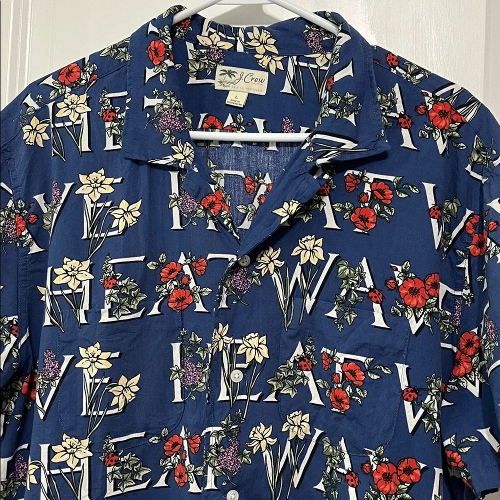 J. Crew Hawaiian Shirt Tropical Floral Print Large